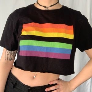 Gay pride equality Hot Topic graphic crop top